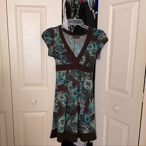 Ruby Rox Brown/Blue/Green Dress (Size S)